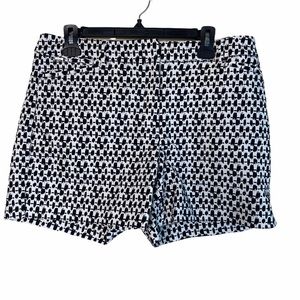 White House Black Market Black White Abstract Tribal 5" Short